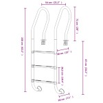 vidaXL Scară de piscină, 54x38x158 cm, oțel inoxidabil 304 vidaXL Scară de piscină, 54x38x158 cm, oțel inoxidabil 304