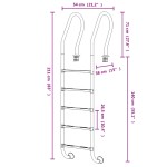 vidaXL Scară de piscină, 54x38x211 cm, oțel inoxidabil 304 vidaXL Scară de piscină, 54x38x211 cm, oțel inoxidabil 304