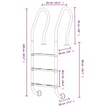 vidaXL Scară de piscină, 54x38x158 cm, oțel inoxidabil 304 vidaXL Scară de piscină, 54x38x158 cm, oțel inoxidabil 304