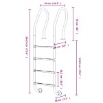 vidaXL Scară de piscină, 54x38x184,5 cm, oțel inoxidabil 304 vidaXL Scară de piscină, 54x38x184,5 cm, oțel inoxidabil 304
