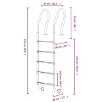vidaXL Scară de piscină, 54x38x211 cm, oțel inoxidabil 304 vidaXL Scară de piscină, 54x38x211 cm, oțel inoxidabil 304