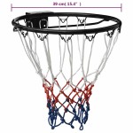 vidaXL Coș de baschet, negru, 39 cm, oțel vidaXL Coș de baschet, negru, 39 cm, oțel