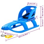 vidaXL Sanie cu scaun, albastru, 102,5x40x23 cm, polipropilenă vidaXL Sanie cu scaun, albastru, 102,5x40x23 cm, polipropilenă
