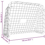 vidaXL Poartă de fotbal cu plasă, alb, 125x96x60 cm, oțel/poliester vidaXL Poartă de fotbal cu plasă, alb, 125x96x60 cm, oțel/poliester