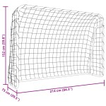 vidaXL Poartă de fotbal cu plasă, alb, 214x75x152 cm, oțel/poliester vidaXL Poartă de fotbal cu plasă, alb, 214x75x152 cm, oțel/poliester