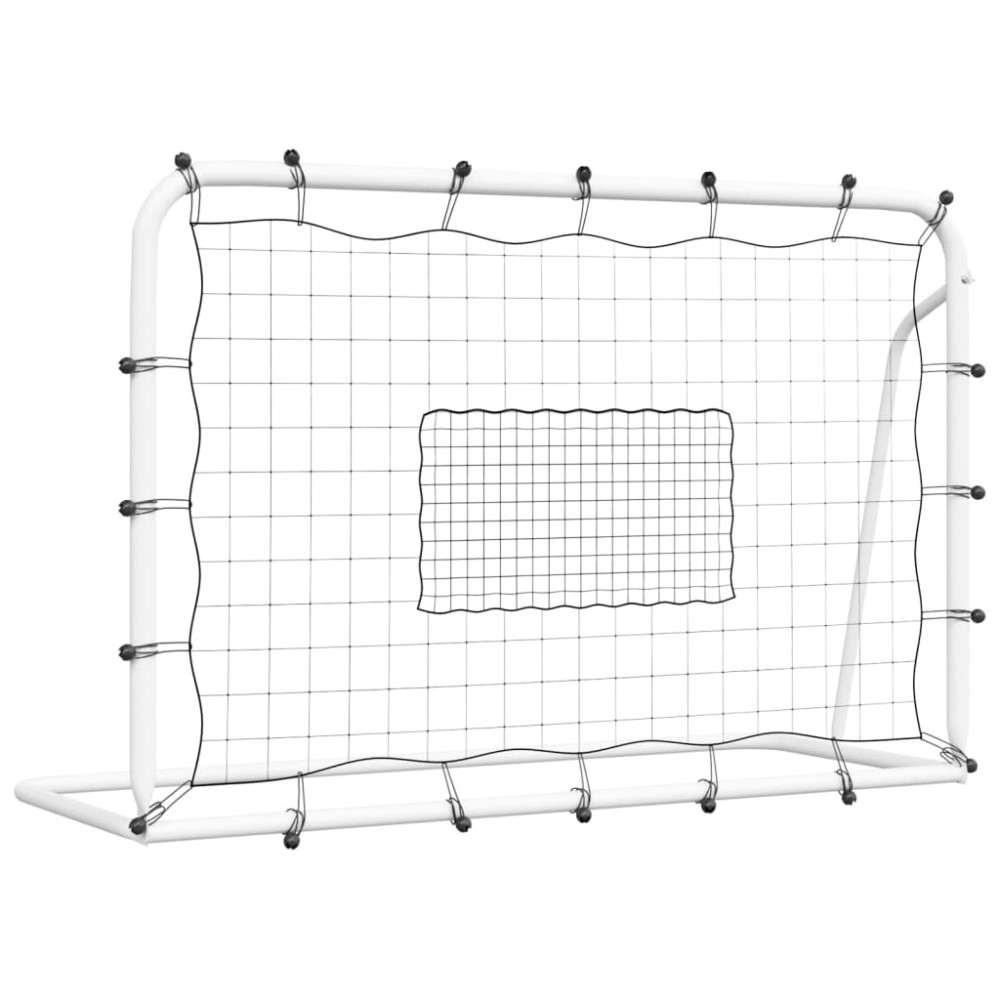 vidaXL Plasă de ricoșeu fotbal alb și negru, 184x61x123 cm, oțel și PE