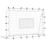 vidaXL Plasă de ricoșeu fotbal alb și negru, 184x61x123 cm, oțel și PE vidaXL Plasă de ricoșeu fotbal alb și negru, 184x61x123 cm, oțel și PE