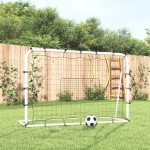 vidaXL Plasă de ricoșeu fotbal alb și negru, 184x61x123 cm, oțel și PE vidaXL Plasă de ricoșeu fotbal alb și negru, 184x61x123 cm, oțel și PE