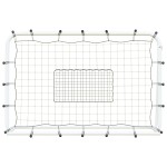 vidaXL Plasă de ricoșeu fotbal alb și negru, 184x61x123 cm, oțel și PE vidaXL Plasă de ricoșeu fotbal alb și negru, 184x61x123 cm, oțel și PE