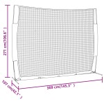 vidaXL Plasă baseball portabilă, roșu/negru, 369x107x271 cm, oțel/PE vidaXL Plasă baseball portabilă, roșu/negru, 369x107x271 cm, oțel/PE