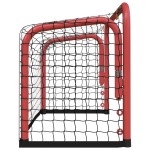 vidaXL Poartă hochei cu plasă, roșu/negru 68x32x47 cm, oțel/ poliester vidaXL Poartă hochei cu plasă, roșu/negru 68x32x47 cm, oțel/ poliester