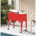 vidaXL Cărucior frigorific cu roți roșu 92x43x89 cm vidaXL Cărucior frigorific cu roți roșu 92x43x89 cm