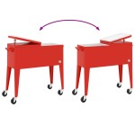 vidaXL Cărucior frigorific cu roți roșu 92x43x89 cm vidaXL Cărucior frigorific cu roți roșu 92x43x89 cm