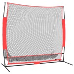 vidaXL Plasă de baseball portabilă negru/roșu 215x107x216 cm poliester vidaXL Plasă de baseball portabilă negru/roșu 215x107x216 cm poliester