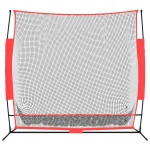 vidaXL Plasă de baseball portabilă negru/roșu 215x107x216 cm poliester vidaXL Plasă de baseball portabilă negru/roșu 215x107x216 cm poliester