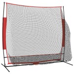 vidaXL Plasă de baseball portabilă negru/roșu 215x107x216 cm poliester vidaXL Plasă de baseball portabilă negru/roșu 215x107x216 cm poliester