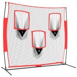 vidaXL Plasă de baseball portabilă negru/roșu 183x105x183 cm poliester vidaXL Plasă de baseball portabilă negru/roșu 183x105x183 cm poliester