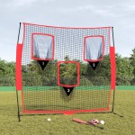 vidaXL Plasă de baseball portabilă negru/roșu 183x105x183 cm poliester vidaXL Plasă de baseball portabilă negru/roșu 183x105x183 cm poliester