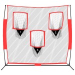 vidaXL Plasă de baseball portabilă negru/roșu 183x105x183 cm poliester vidaXL Plasă de baseball portabilă negru/roșu 183x105x183 cm poliester