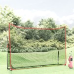 vidaXL Plasă antrenament golf, negru și roșu, 305x91x213 cm, poliester vidaXL Plasă antrenament golf, negru și roșu, 305x91x213 cm, poliester