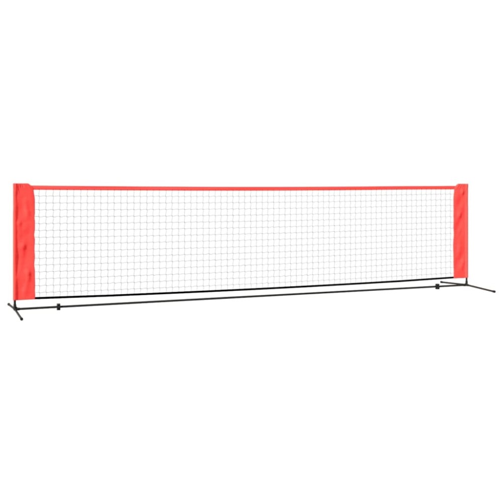 vidaXL Plasă de tenis, negru și roșu, 400x100x87 cm, poliester
