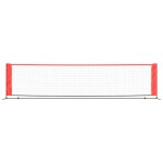vidaXL Plasă de tenis, negru și roșu, 400x100x87 cm, poliester vidaXL Plasă de tenis, negru și roșu, 400x100x87 cm, poliester