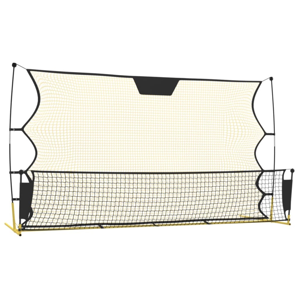 vidaXL Plasă rebounder fotbal, negru și galben 183x85x120 cm poliester