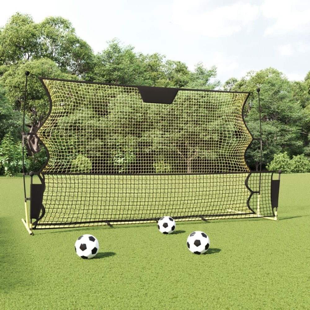vidaXL Plasă rebounder fotbal, negru și galben 183x85x120 cm poliester