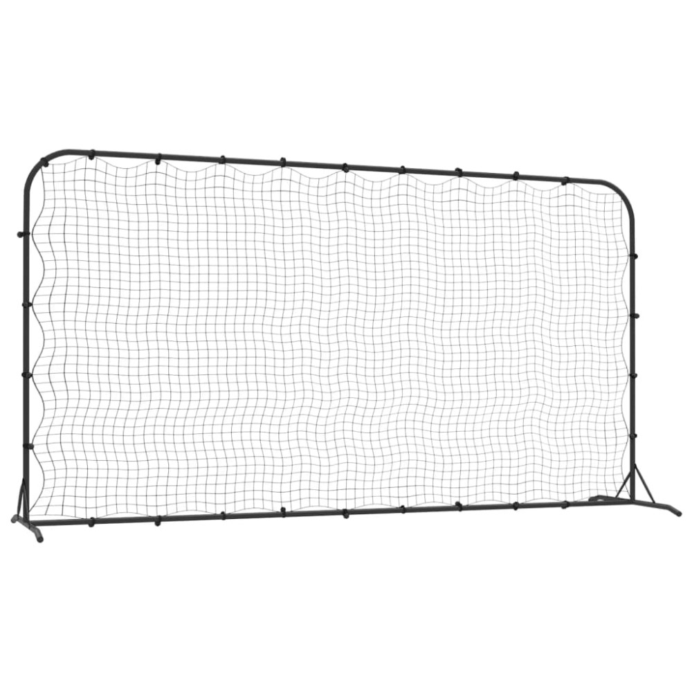 vidaXL Plasă de ricoșeu fotbal, negru, 366x90x183 cm, HDPE