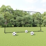 vidaXL Plasă de ricoșeu fotbal, negru, 366x90x183 cm, HDPE vidaXL Plasă de ricoșeu fotbal, negru, 366x90x183 cm, HDPE