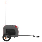 vidaXL Remorcă bicicletă animale companie, roșu/gri textil oxford/fier vidaXL Remorcă bicicletă animale companie, roșu/gri textil oxford/fier