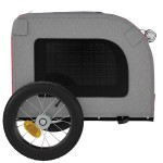 vidaXL Remorcă bicicletă animale companie, roșu/gri textil oxford/fier vidaXL Remorcă bicicletă animale companie, roșu/gri textil oxford/fier
