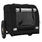 vidaXL Remorcă bicicletă animale companie, negru, textil oxford/fier vidaXL Remorcă bicicletă animale companie, negru, textil oxford/fier