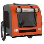 vidaXL Remorcă de bicicletă animale portocaliu/gri, textil oxford/fier vidaXL Remorcă de bicicletă animale portocaliu/gri, textil oxford/fier