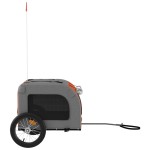 vidaXL Remorcă de bicicletă animale portocaliu/gri, textil oxford/fier vidaXL Remorcă de bicicletă animale portocaliu/gri, textil oxford/fier