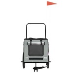 vidaXL Remorcă bicicletă animale companie gri/negru textil oxford/fier vidaXL Remorcă bicicletă animale companie gri/negru textil oxford/fier