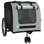vidaXL Remorcă bicicletă animale companie gri/negru textil oxford/fier vidaXL Remorcă bicicletă animale companie gri/negru textil oxford/fier