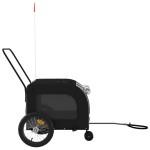 vidaXL Remorcă bicicletă animale companie gri/negru textil oxford/fier vidaXL Remorcă bicicletă animale companie gri/negru textil oxford/fier