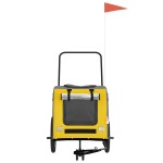 vidaXL Remorcă bicicletă animale companie, galben/gri, oxford/fier