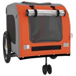 vidaXL Remorcă de bicicletă animale portocaliu/gri, textil oxford/fier vidaXL Remorcă de bicicletă animale portocaliu/gri, textil oxford/fier