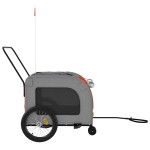 vidaXL Remorcă de bicicletă animale portocaliu/gri, textil oxford/fier vidaXL Remorcă de bicicletă animale portocaliu/gri, textil oxford/fier