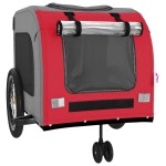 vidaXL Remorcă bicicletă animale companie, roșu/gri textil oxford/fier vidaXL Remorcă bicicletă animale companie, roșu/gri textil oxford/fier