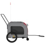 vidaXL Remorcă bicicletă animale companie, roșu/gri textil oxford/fier vidaXL Remorcă bicicletă animale companie, roșu/gri textil oxford/fier