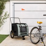vidaXL Remorcă bicicletă animale companie gri/negru textil oxford/fier vidaXL Remorcă bicicletă animale companie gri/negru textil oxford/fier