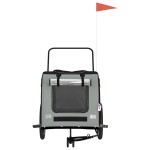 vidaXL Remorcă bicicletă animale companie gri/negru textil oxford/fier vidaXL Remorcă bicicletă animale companie gri/negru textil oxford/fier