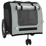 vidaXL Remorcă bicicletă animale companie gri/negru textil oxford/fier vidaXL Remorcă bicicletă animale companie gri/negru textil oxford/fier