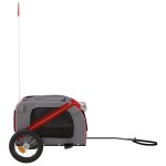 vidaXL Remorcă bicicletă animale companie, roșu/gri textil oxford/fier vidaXL Remorcă bicicletă animale companie, roșu/gri textil oxford/fier