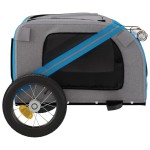 vidaXL Remorcă bicicletă animale companie, albastru/gri, oxford/fier