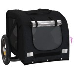 vidaXL Remorcă bicicletă animale companie, negru, textil oxford/fier
