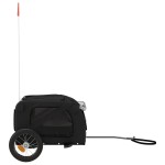 vidaXL Remorcă bicicletă animale companie, negru, textil oxford/fier